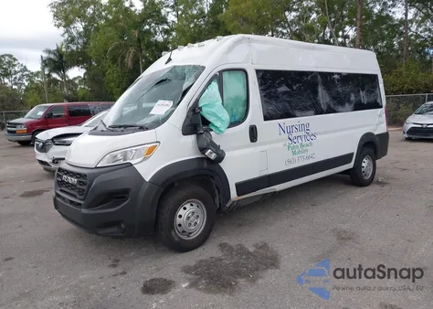 2023 Ram Promaster 2500 Window Van High Roof 159 Wb z USA, uszkodzony, nr VIN 3C6LRVPG3PE589427